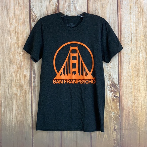 ➡️San FranPsycho Charcoal/Orange Tee Size Small - Picture 2 of 6